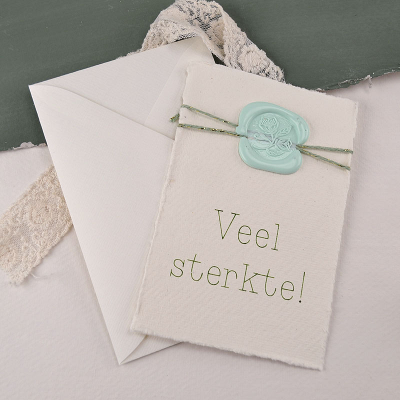Kaartje Veel Sterkte – Met Lakzegel en Envelop