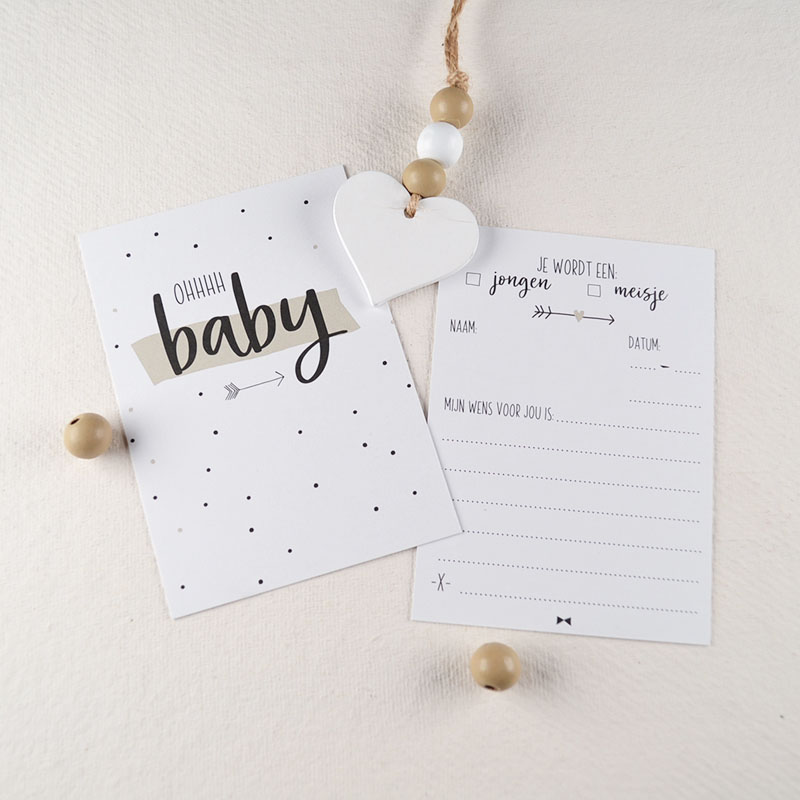 Invulkaart Babyshower Oh Baby – Met of Zonder Hangertje