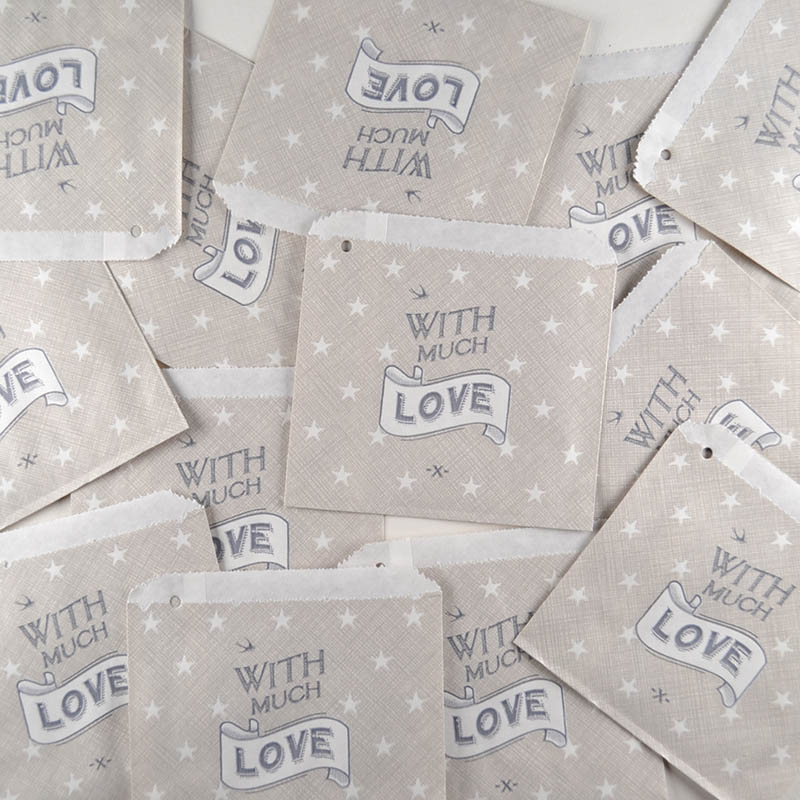 Papieren Zakje Grijs – With Much Love