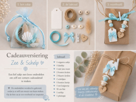 Cadeauversiering Zee en Schelp in Organza Zakje