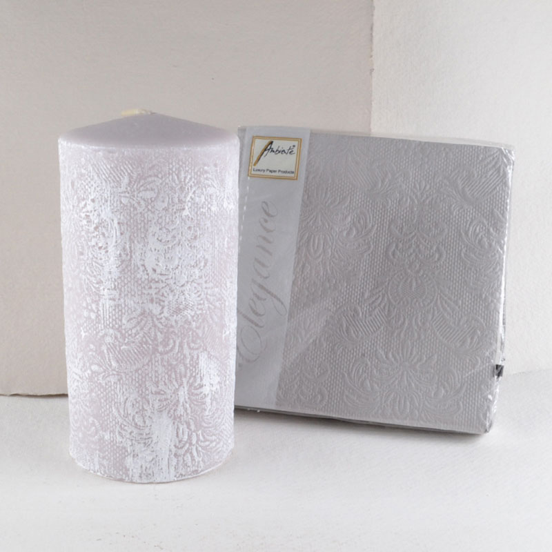 Set Barok Kaars en Servetten in Cadeauverpakking