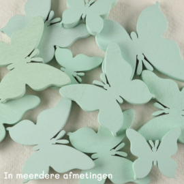 Vlinder Hout – Mintgroen met Strakke Vorm