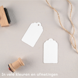 Labels met of zonder gaatje en persoonlijke tekst