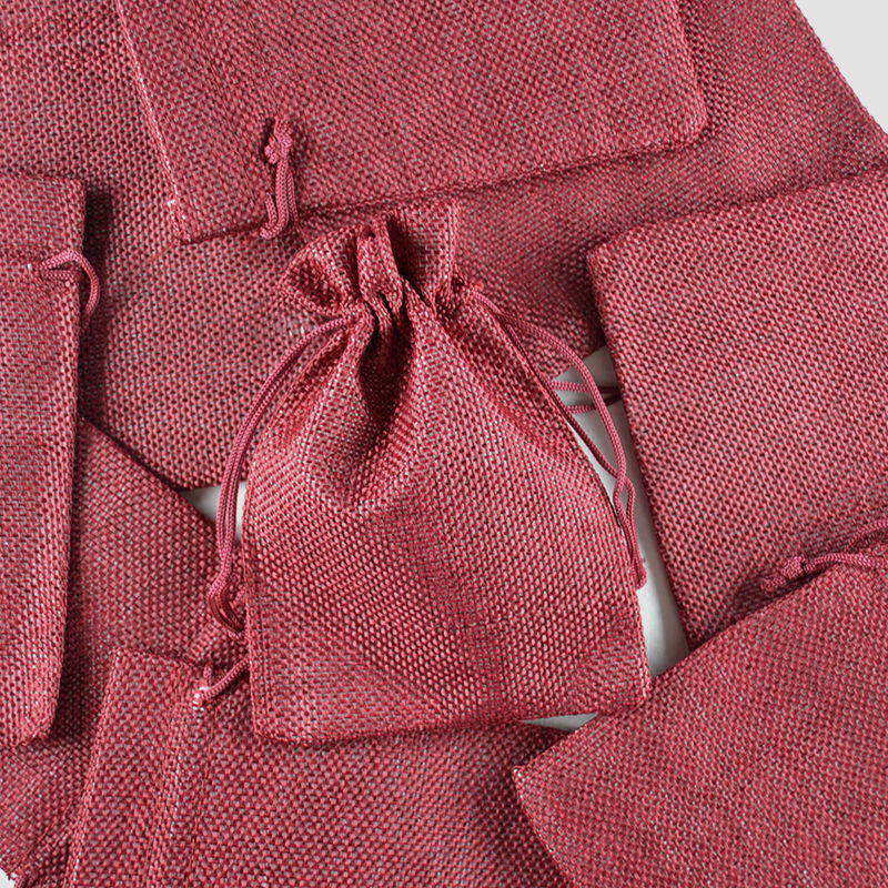 Zakje met Jute Look – Donkerrood