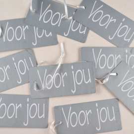 Zinken label met tekst Voor Jou
