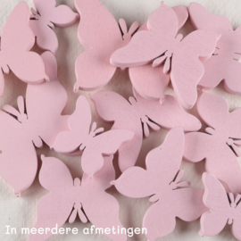 Vlinder Hout - Lichtroze met Strakke Vorm