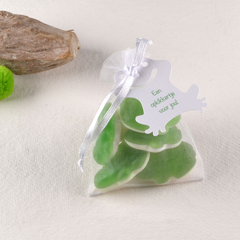 Opkikkertje in Zakje – Kikkersnoepjes met Label