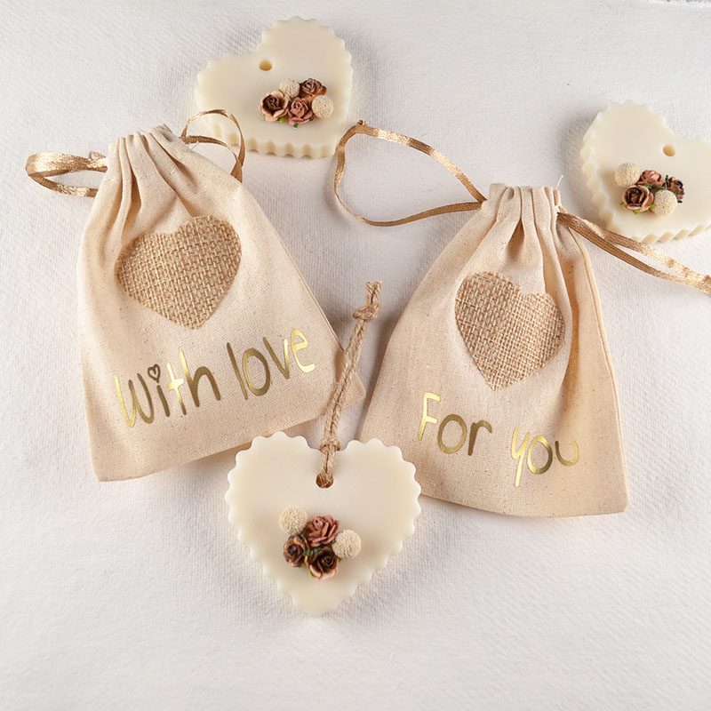 Waxhart met Droogbloemen in Zakje – “With Love” of “For You”