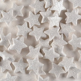 Sterretje acryl glitters wit