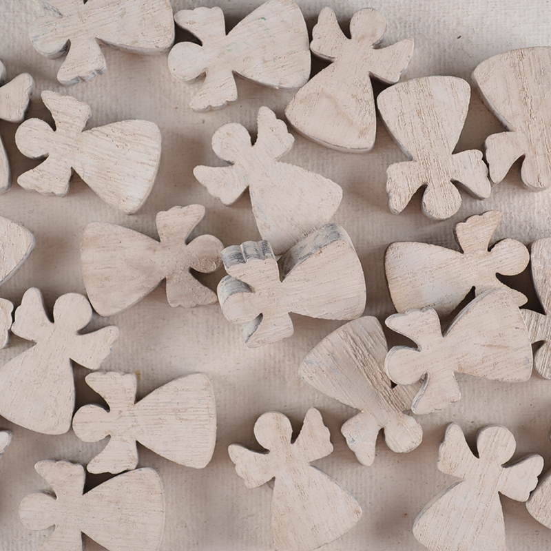 Mini Houten Engel – White Wash, Licht en Zacht