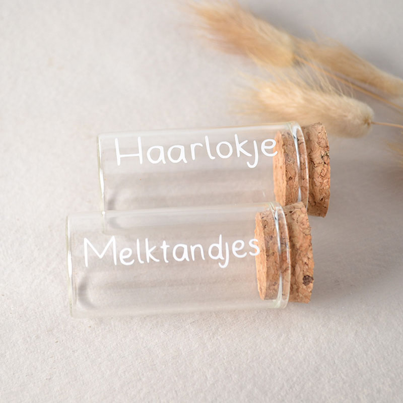 Glazen Bewaarpotje Haarlokje of Melktandjes
