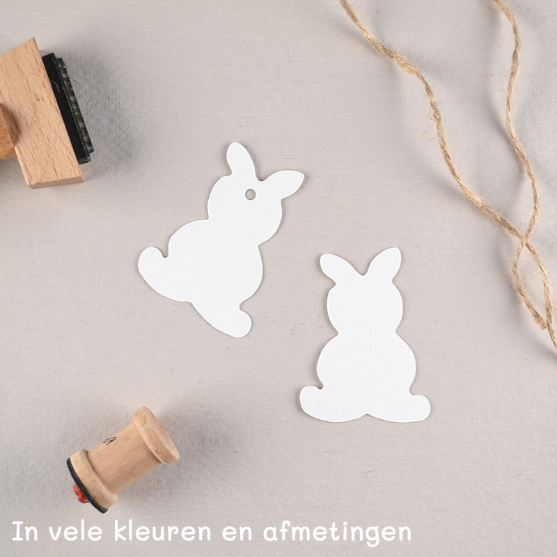 Konijn Label in Kleur – Met Gaatje, Touwtje en Eigen Tekst