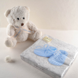 Cadeauset Knuffelbeertje met Servetten – Baby Slofjes Print