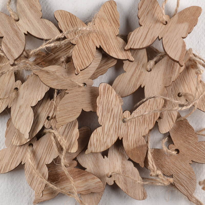 Vlinder Hout – Lichtbruin met Touwtje