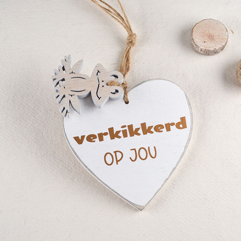 Houten Hart met Kikker – “Verkikkerd op jou”