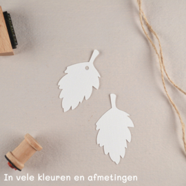 Labels boomblad met of zonder gaatje en persoonlijke tekst