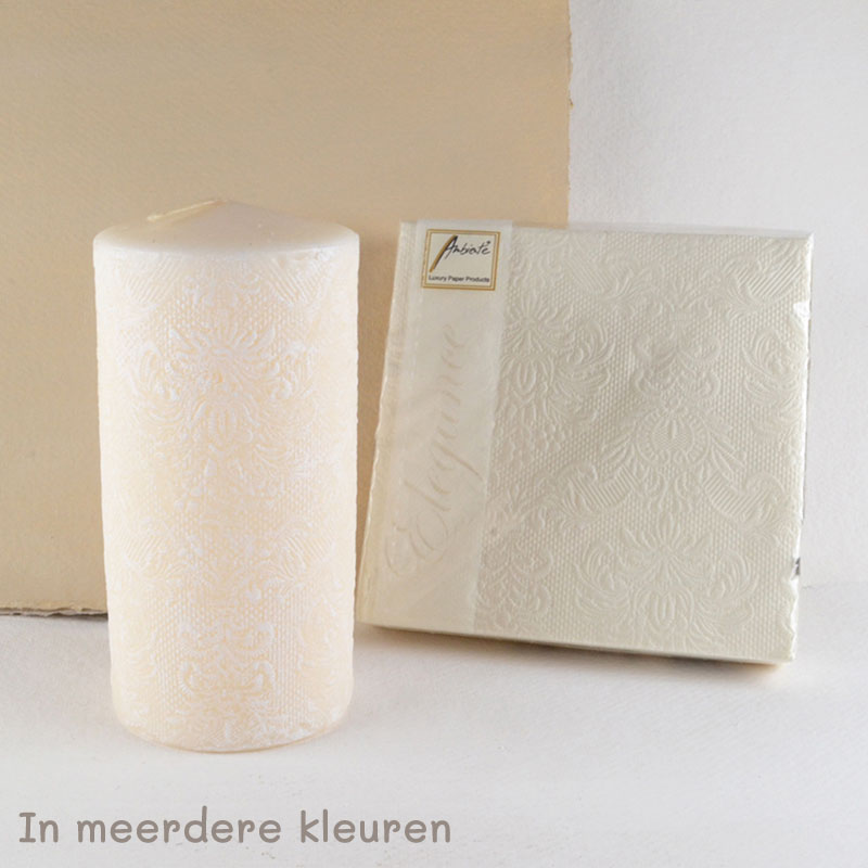 Set Barok Kaars en Servetten in Cadeauverpakking