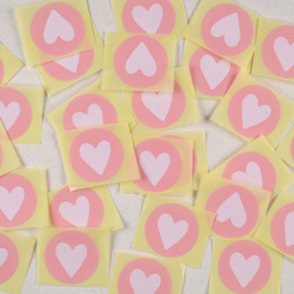 Sticker Hartje Wit met Roze