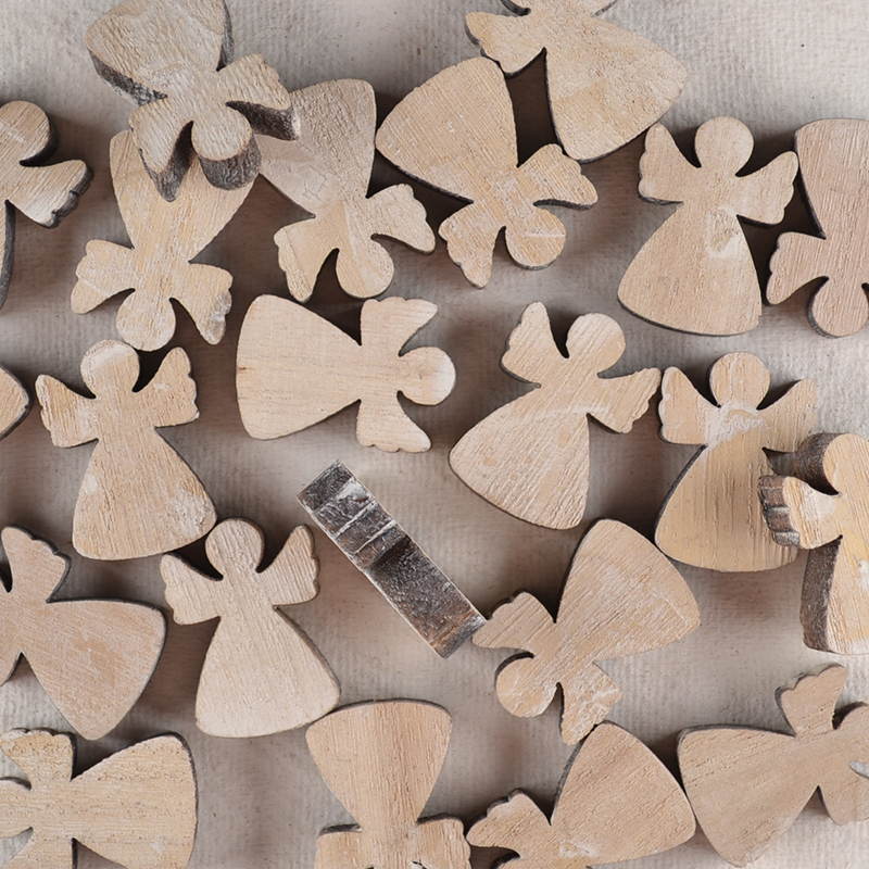 Mini Houten Engel – Brown Wash, Warm en Neutraal
