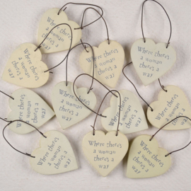 Houten Hart Tag - Woman