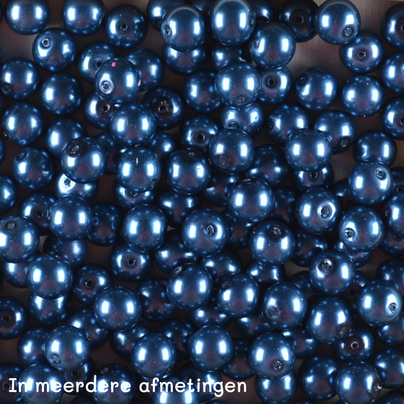 Kraaltje glasparel donkerblauw