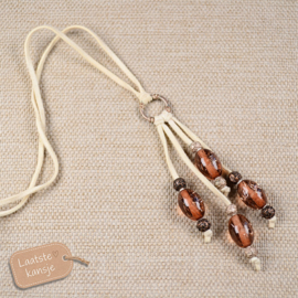 Veterketting met Bruine Glaskralen
