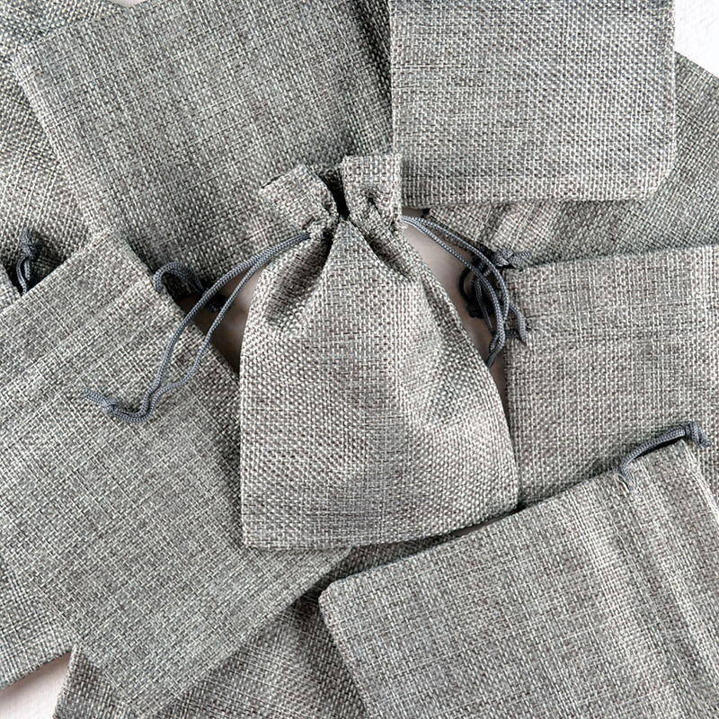 Zakje met Jute Look – Antraciet