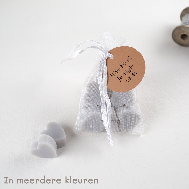 Organza Zakje met Zeephartjes en Persoonlijk Label van Kraftkarton