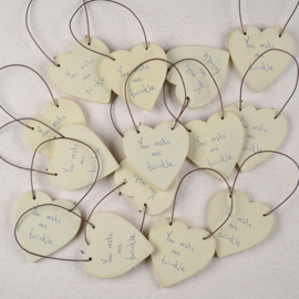 Houten Hart Tag - You make me twinkle