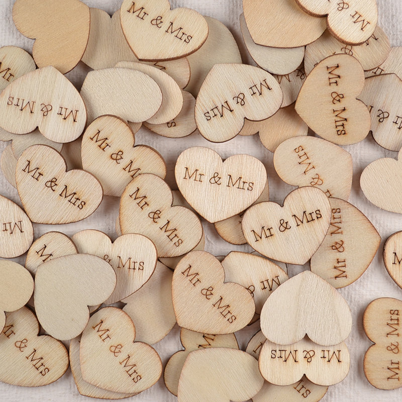 Hartje hout naturel Mr & Mrs