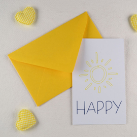 Kaart Happy – Met Gele Envelop