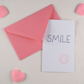 Kaart Smile – Met Snoeproze Envelop