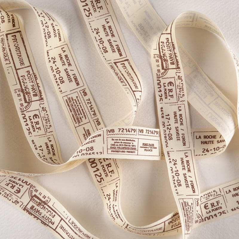Lint Poststempels Crème – Bruin Bedrukt
