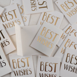 Kaartje Dubbel – Best Wishes in Wit met Goud