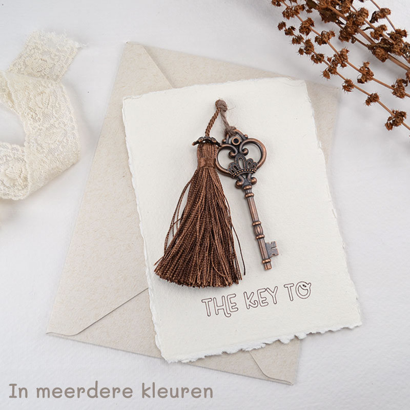 Kaart met Sleutel – The Key To + Jouw Tekst