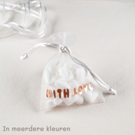 Organza zakje With love met snoephartjes