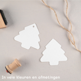 Label Kerstboom – Met Gaatje, Touwtje en Eigen Tekst