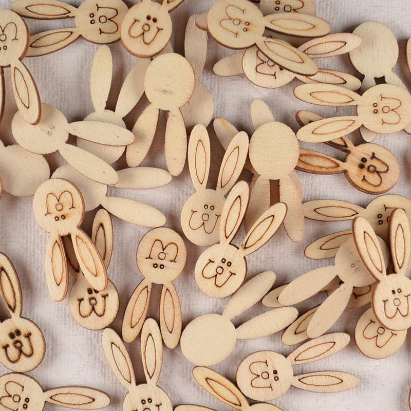 Mini Konijntje van Hout – Lichtbruin met Gezichtje