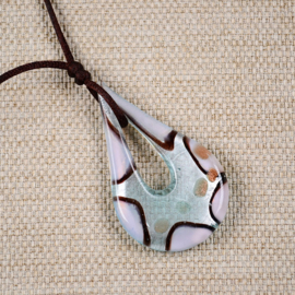 Ketting met Glazen Druppelhanger Turquoise