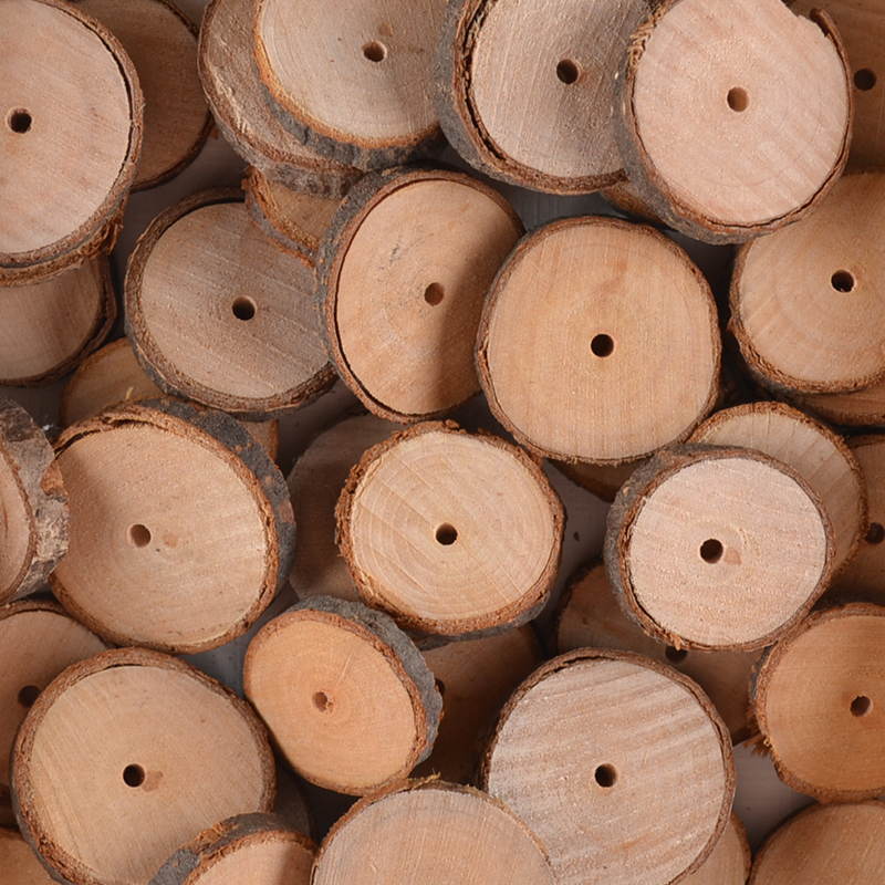 Houten Schijfje met Boorgat – Natuurlijk Detail
