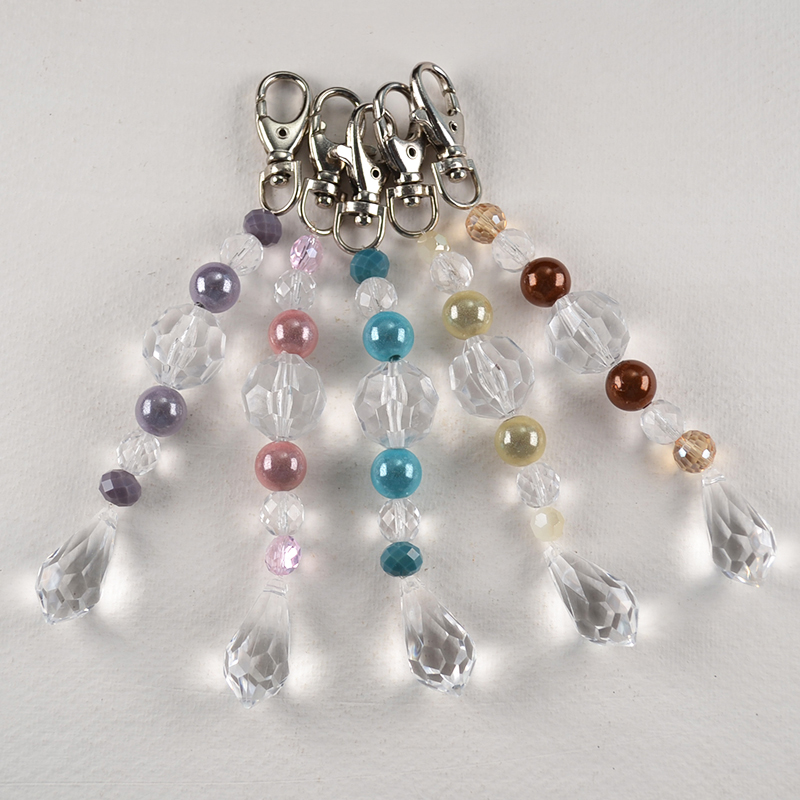 Tashanger met miracle beads, kristalkralen en kristalhanger
