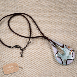 Ketting met Glazen Druppelhanger Turquoise