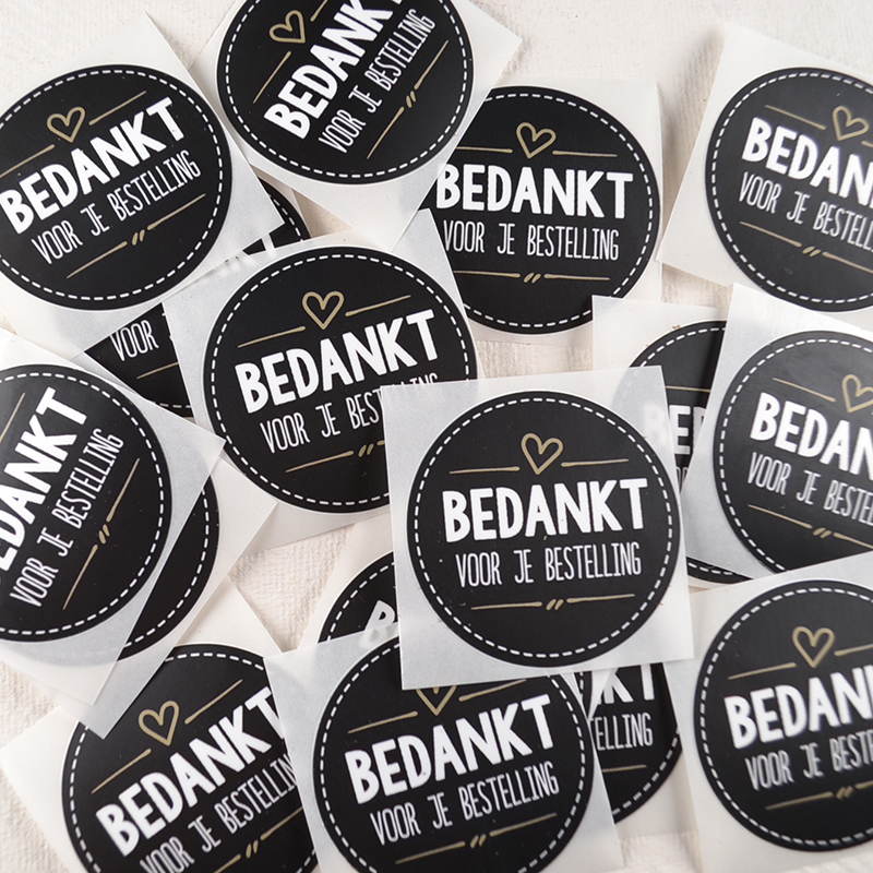 Sticker Zwart - Bedankt Voor Je Bestelling