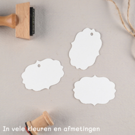 Labels met of zonder gaatje en persoonlijke tekst