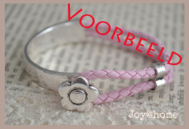 Zilverkleurige Armbandonderdelen met Bloem en Tussenzetsels