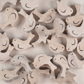 Vogeltje hout white wash mini
