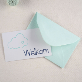 Kaartje Welkom – Met Mintgroen Envelopje