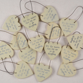 Houten Hart Tag - Shopping