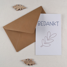 Kaart Bedankt – Met Bruine Envelop