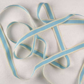 Lint Strepen - Turkoois Gebroken Wit